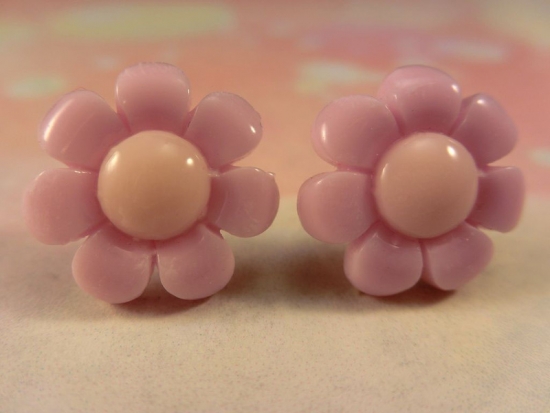 Pastell Blume Ohrstecker Blüte Flower lila rosa